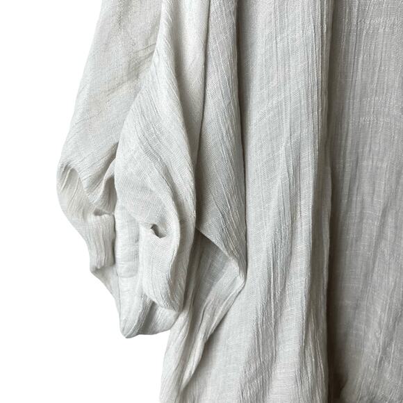 Koibito Misaki Japanese Designer 3/4 Sleeve Blouse Flowy Light Tan - Picture 3 of 7